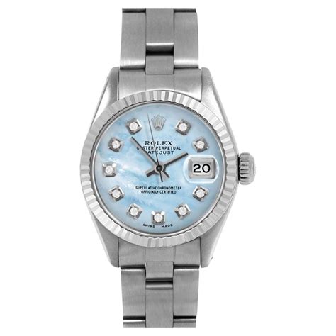 rolex women datejust light blue|rolex datejust blue for sale.